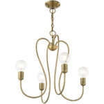 4 Light Antique Brass Chandelier with Steel base material-Lighting LumensChandeliers