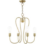 4 Light Antique Brass Chandelier with Steel base material-Lighting LumensChandeliers