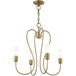 4 Light Antique Brass Chandelier with Steel base material-Lighting LumensChandeliers