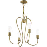 4 Light Antique Brass Chandelier with Steel base material-Lighting LumensChandeliers