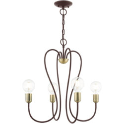 4 Light Bronze Chandelier with Steel base material-Lighting LumensChandeliers