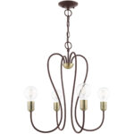 4 Light Bronze Chandelier with Steel base material-Lighting LumensChandeliers