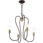 4 Light Bronze Chandelier with Steel base material-Lighting LumensChandeliers