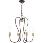 4 Light Bronze Chandelier with Steel base material-Lighting LumensChandeliers