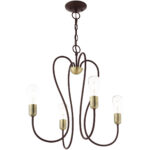 4 Light Bronze Chandelier with Steel base material-Lighting LumensChandeliers