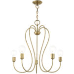 5 Light Antique Brass Chandelier with Steel base material-Lighting LumensChandeliers