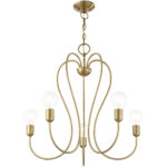 5 Light Antique Brass Chandelier with Steel base material-Lighting LumensChandeliers