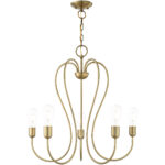 5 Light Antique Brass Chandelier with Steel base material-Lighting LumensChandeliers