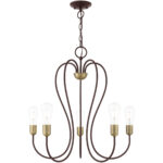 5 Light Bronze Chandelier with Steel base material-Lighting LumensChandeliers