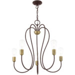 5 Light Bronze Chandelier with Steel base material-Lighting LumensChandeliers