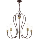 5 Light Bronze Chandelier with Steel base material-Lighting LumensChandeliers