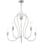 5 Light Brushed Nickel Chandelier with Steel base material-Lighting LumensChandeliers