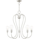 5 Light Brushed Nickel Chandelier with Steel base material-Lighting LumensChandeliers