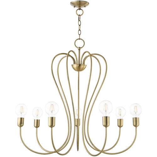 7 Light Antique Brass Chandelier with Steel base material-Lighting LumensChandeliers