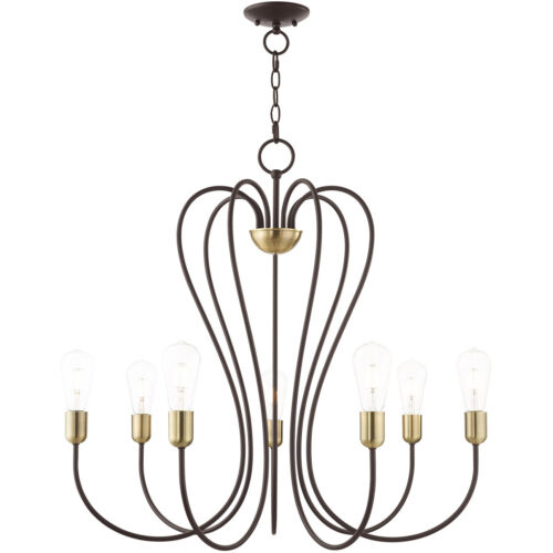 7 Light Bronze Chandelier with Steel base material-Lighting LumensChandeliers