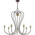 7 Light Bronze Chandelier with Steel base material-Lighting LumensChandeliers