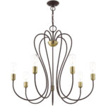 7 Light Bronze Chandelier with Steel base material-Lighting LumensChandeliers