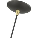 41492-07 1 Light Bronze Cone Pendant with Antique Brass Accents-Lighting LumensPendant Lights