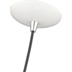 41492-69 1 Light Shiny White Cone Pendant with Polished Chrome Accents-Lighting LumensPendant Lights