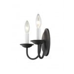 9.75 inch 2 Light Black Wall Sconce with Steel base material-Lighting LumensWall Sconces