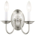 9.75 inch 2 Light Brushed Nickel Wall Sconce with Steel base material-Lighting LumensWall Sconces