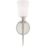 4.25 inch 1 Light Brushed Nickel ADA Wall Sconce with Hand Blown Opal White Glass Shade-Lighting LumensWall Sconces