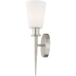 4.25 inch 1 Light Brushed Nickel ADA Wall Sconce with Hand Blown Opal White Glass Shade-Lighting LumensWall Sconces