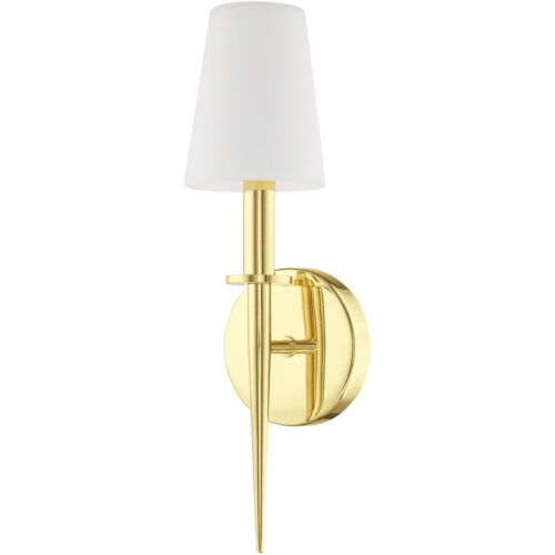 4.25 inch 1 Light Polished Brass ADA Wall Sconce with Hand Blown Opal White Glass Shade-Lighting LumensWall Sconces