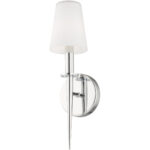 4.25 inch 1 Light Polished Chrome ADA Wall Sconce with Hand Blown Opal White Glass Shade-Lighting LumensWall Sconces