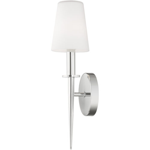 4.25 inch 1 Light Polished Chrome ADA Wall Sconce with Hand Blown Opal White Glass Shade-Lighting LumensWall Sconces