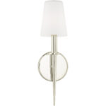 4.25 inch 1 Light Polished Nickel ADA Wall Sconce with Hand Blown Opal White Glass Shade-Lighting LumensWall Sconces