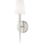 4.25 inch 1 Light Brushed Nickel ADA Wall Sconce with Hand Blown Opal White Glass Shade-Lighting LumensWall Sconces