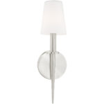 4.25 inch 1 Light Brushed Nickel ADA Wall Sconce with Hand Blown Opal White Glass Shade-Lighting LumensWall Sconces