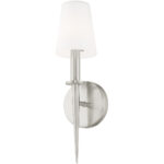 4.25 inch 1 Light Brushed Nickel ADA Wall Sconce with Hand Blown Opal White Glass Shade-Lighting LumensWall Sconces