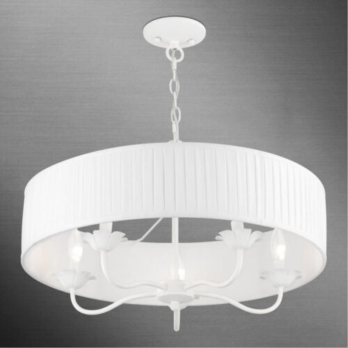 41775-03 5 Light White Pendant Chandelier-Lighting LumensChandeliers