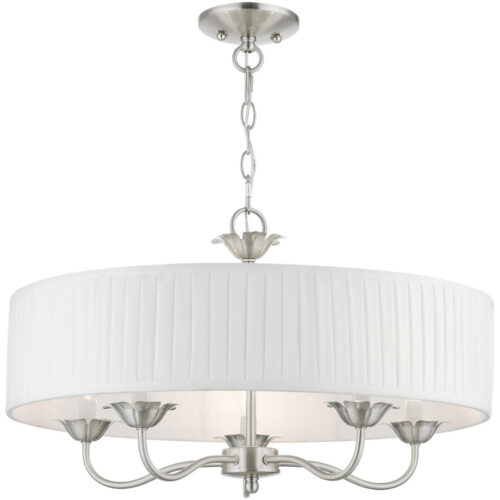 41775-91 5 Light Brushed Nickel Pendant Chandelier-Lighting LumensChandeliers