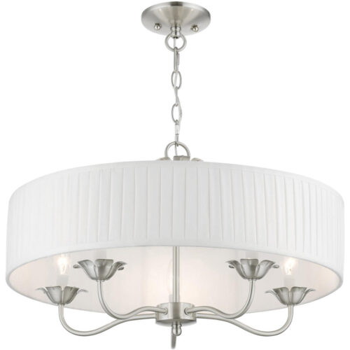 41775-91 5 Light Brushed Nickel Pendant Chandelier-Lighting LumensChandeliers