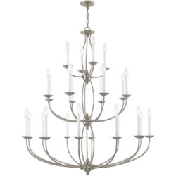 24 Light Brushed Nickel Chandelier with Steel base material-Lighting LumensChandeliers