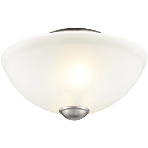 2 Light Brushed Nickel Ceiling Light fixture with Satin Glass Shade-Lighting LumensFlush Mount Ceiling Lights