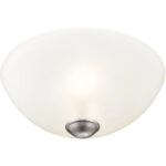 2 Light Brushed Nickel Ceiling Light fixture with Satin Glass Shade-Lighting LumensFlush Mount Ceiling Lights