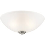 2 Light Brushed Nickel Ceiling Light fixture with Satin Glass Shade-Lighting LumensFlush Mount Ceiling Lights