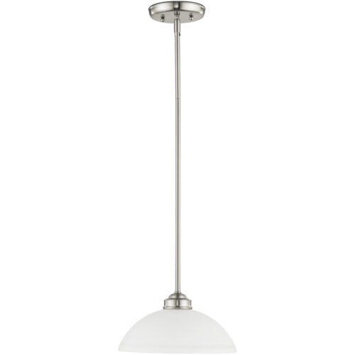 1 Light Brushed Nickel Pendant light Hanging Light Fixture with Satin Glass Shade-Lighting LumensPendant Lights