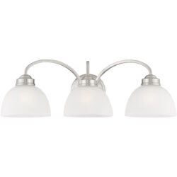 24.5 inch 3 Light Brushed Nickel Bathroom Vanity light fixture with Satin Glass Shade-Lighting LumensBath/Vanity