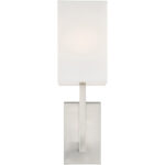 6 inch 1 Light Brushed Nickel ADA Wall Sconce with Hand Crafted Off-White Fabric Shade-Lighting LumensWall Sconces