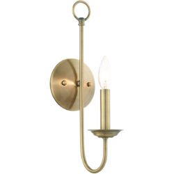 5 inch 1 Light Antique Brass Wall Sconce with Steel base material-Lighting LumensWall Sconces