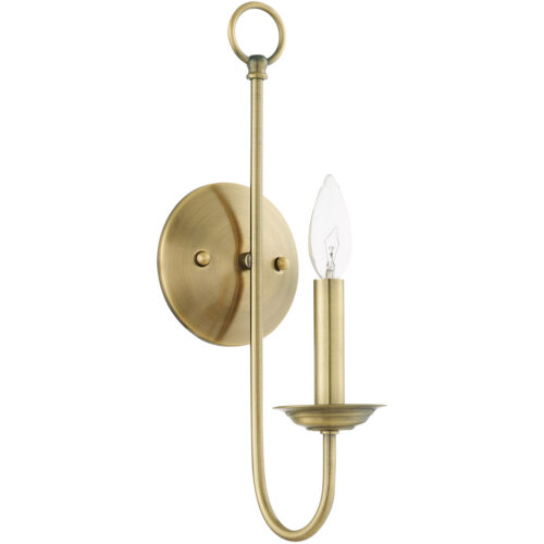 5 inch 1 Light Antique Brass Wall Sconce with Steel base material-Lighting LumensWall Sconces