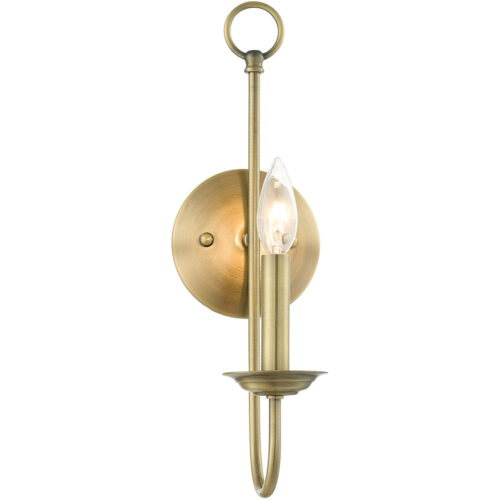 5 inch 1 Light Antique Brass Wall Sconce with Steel base material-Lighting LumensWall Sconces