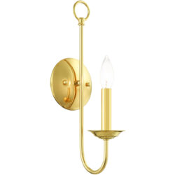 5 inch 1 Light Polished Brass Wall Sconce with Steel base material-Lighting LumensWall Sconces