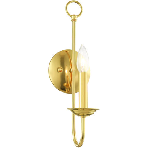 5 inch 1 Light Polished Brass Wall Sconce with Steel base material-Lighting LumensWall Sconces