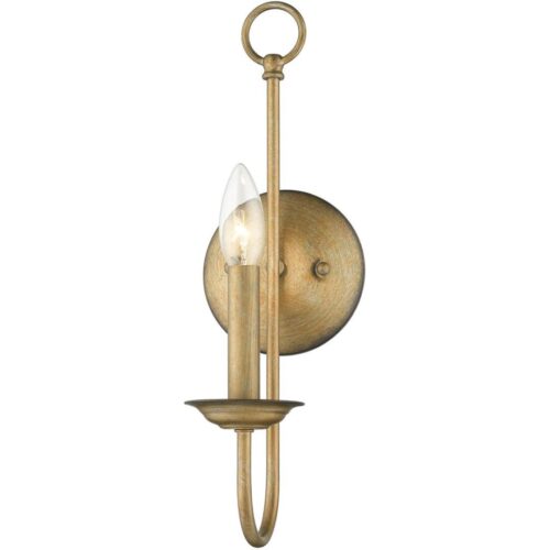 42681-48 1 Light Antique Gold Leaf Single Sconce-Lighting LumensWall Sconces